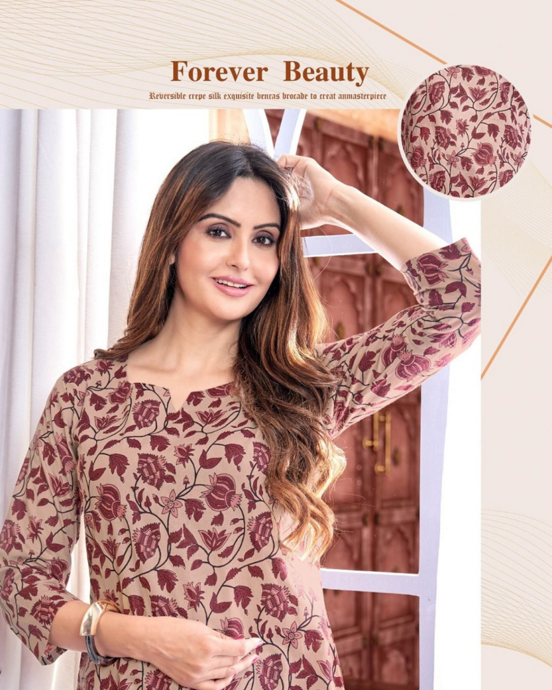 Maroon Floral Embroidery Co-ord Set